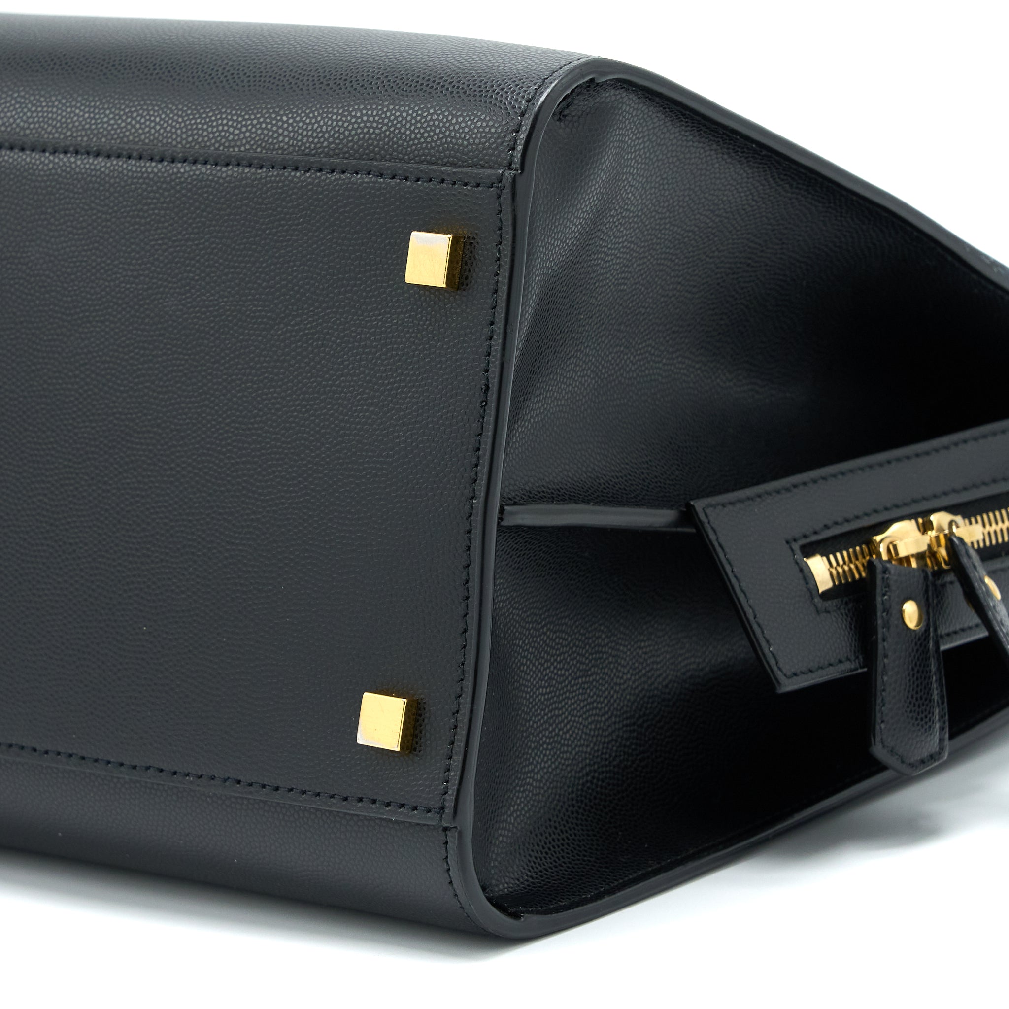 SAINT LAURENT/YSL MEDIUM UPTOWN TOTE BAG CALFSKIN BLACK GHW