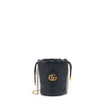 GUCCI GG MARMONT MINI BUCKET BLACK GHW