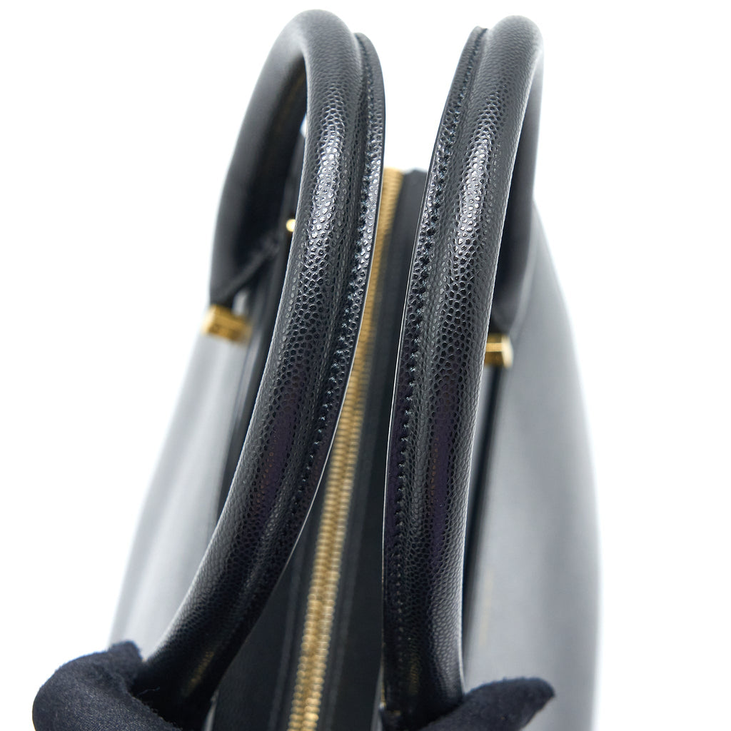 SAINT LAURENT/YSL MEDIUM UPTOWN TOTE BAG CALFSKIN BLACK GHW