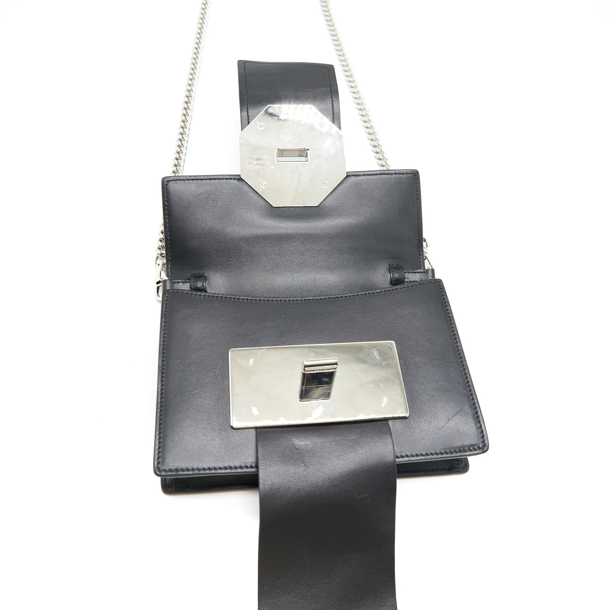 PRADA PLAX JEWELS RIBBON BAG 1BD067 BLACK SHW