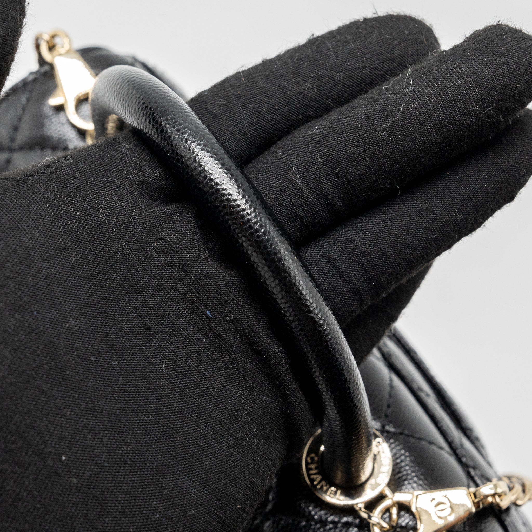 CHANEL SMALL COCO HANDLE CAVIAR BLACK LGHW (MICROCHIP)