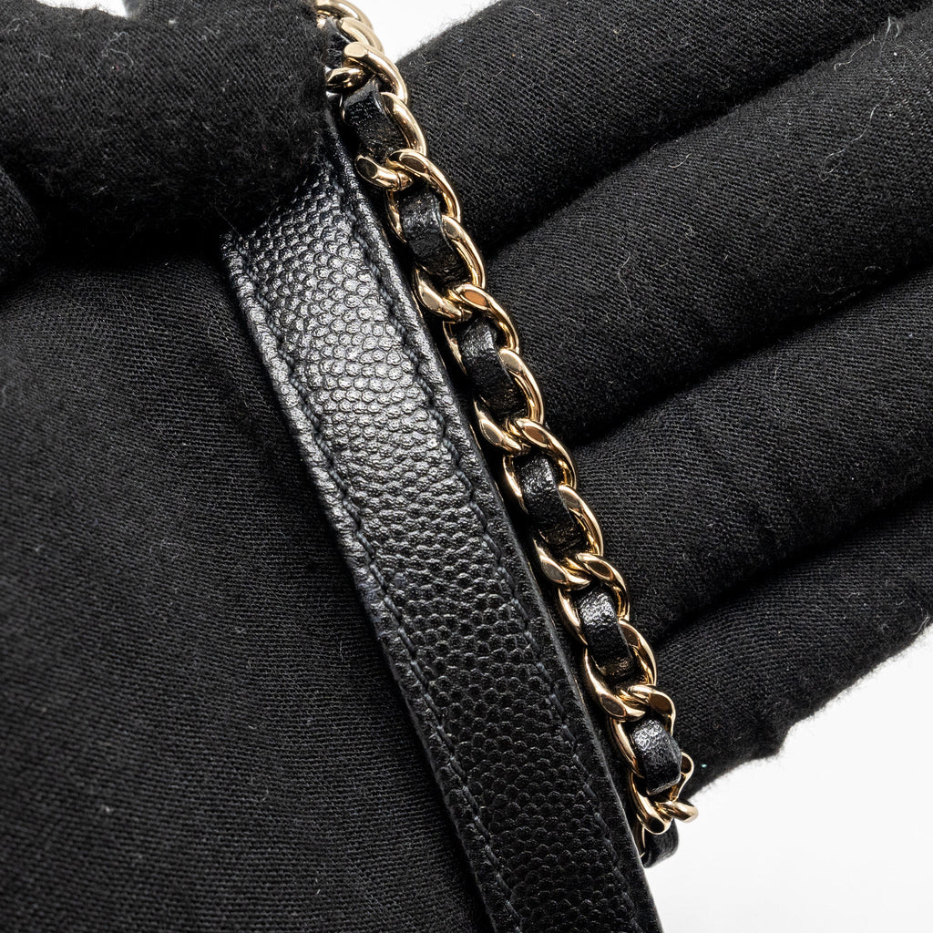 CHANEL SMALL COCO HANDLE CAVIAR BLACK LGHW (MICROCHIP)