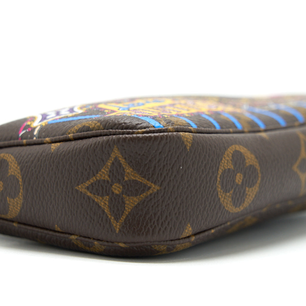 LOUIS VUITTON MINI POCHETTE ACCESSORIES LIMITED EDITION MONOGRAM CANVAS GHW