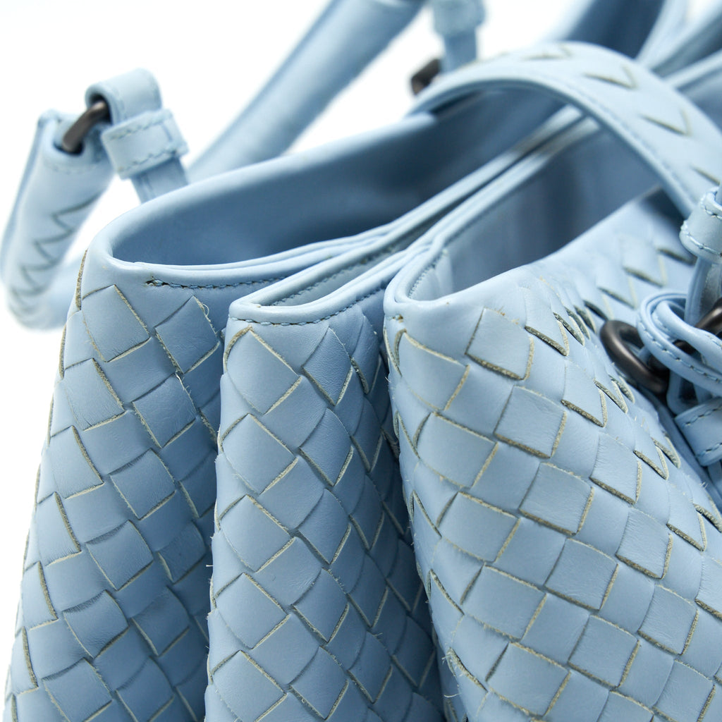 BOTTEGA VENETA ROMA TOTE BAG LAMBSKIN LIGHT BLUE