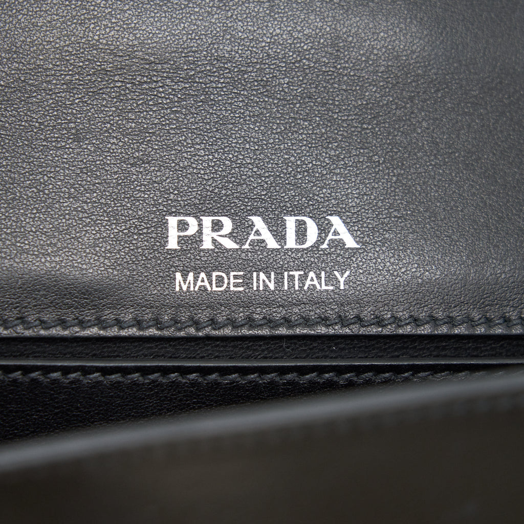 PRADA PLAX JEWELS RIBBON BAG 1BD067 BLACK SHW