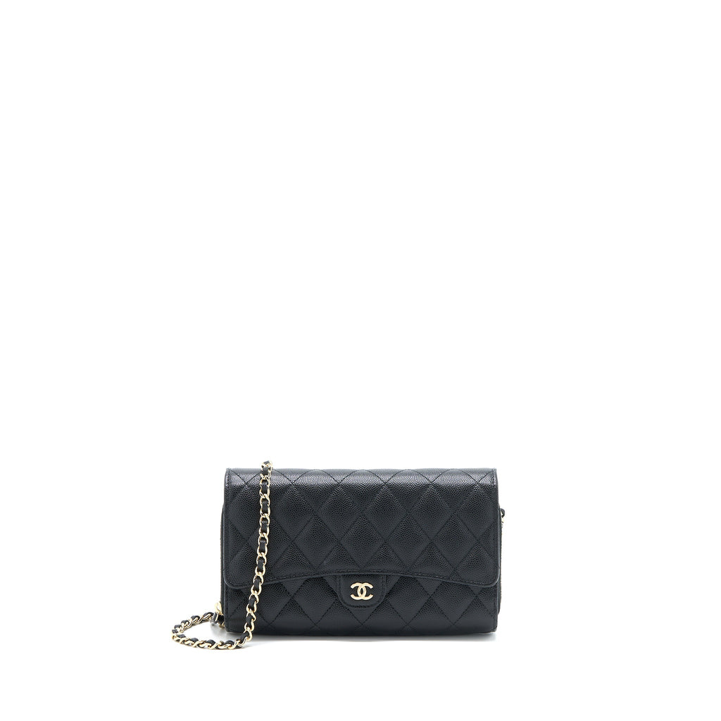 CHANEL 3 IN 1 WALLET ON CHAIN CAVIAR BLACK LGHW