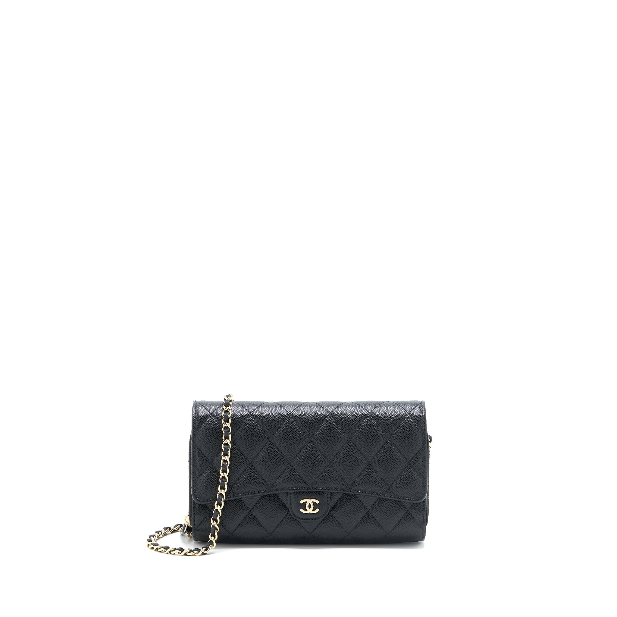 CHANEL 3 IN 1 WALLET ON CHAIN CAVIAR BLACK LGHW