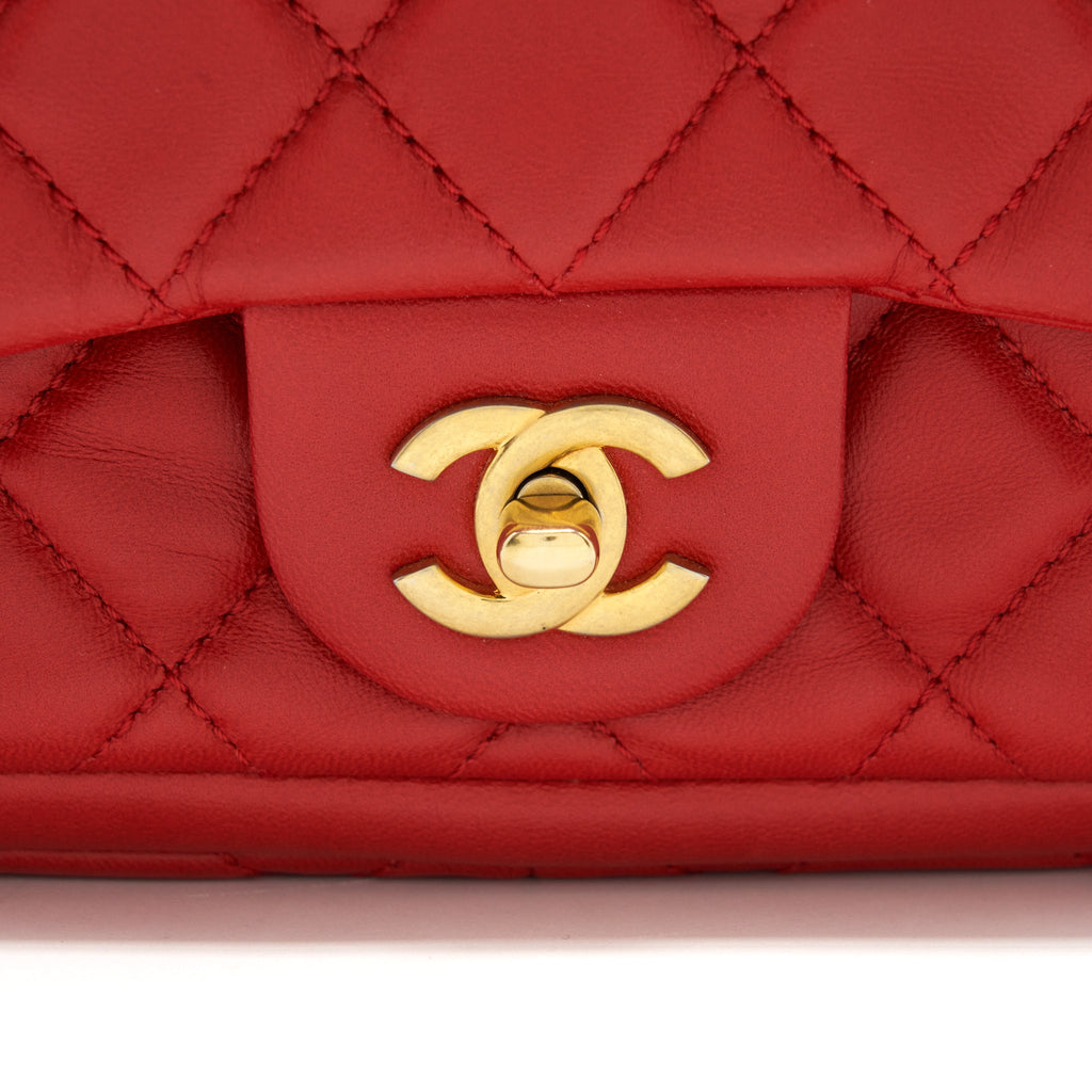 CHANEL NOW AND FOR EVER CRUISE SEASONAL LAMBSKIN RED GHW