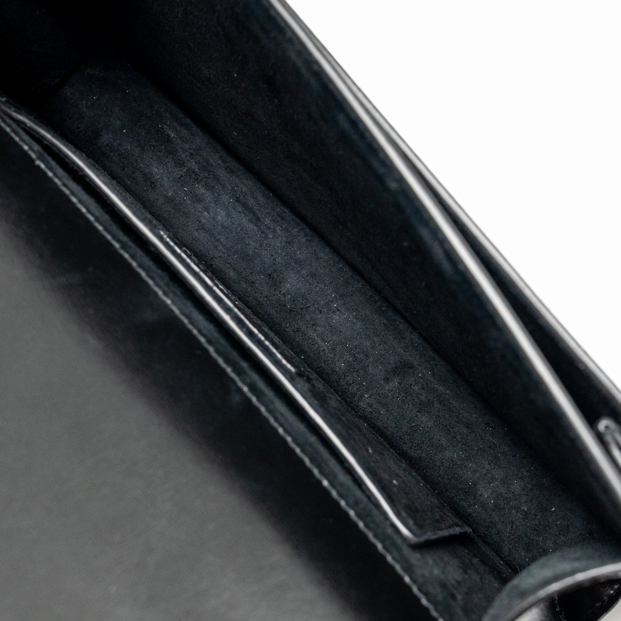 SAINT LAURENT/YSL MEDIUM TOP HANDLE SUNSET BAG CALFSKIN BLACK GHW