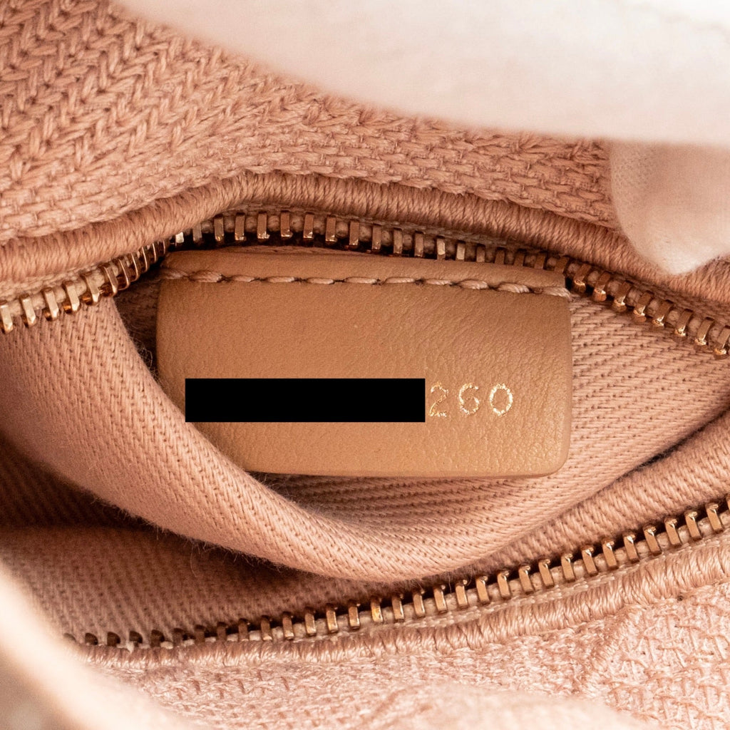 DIOR MEDIUM LADY D-LITE BAG CANNAGE EMBROIDERY ROSEWOOD PINK HARDWARE