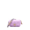 CHANEL 19 WAIST BAG QUILTED JERSEY/ LAMBSKIN LIGHT PURPLE MULTICOLOUR HARDWARE