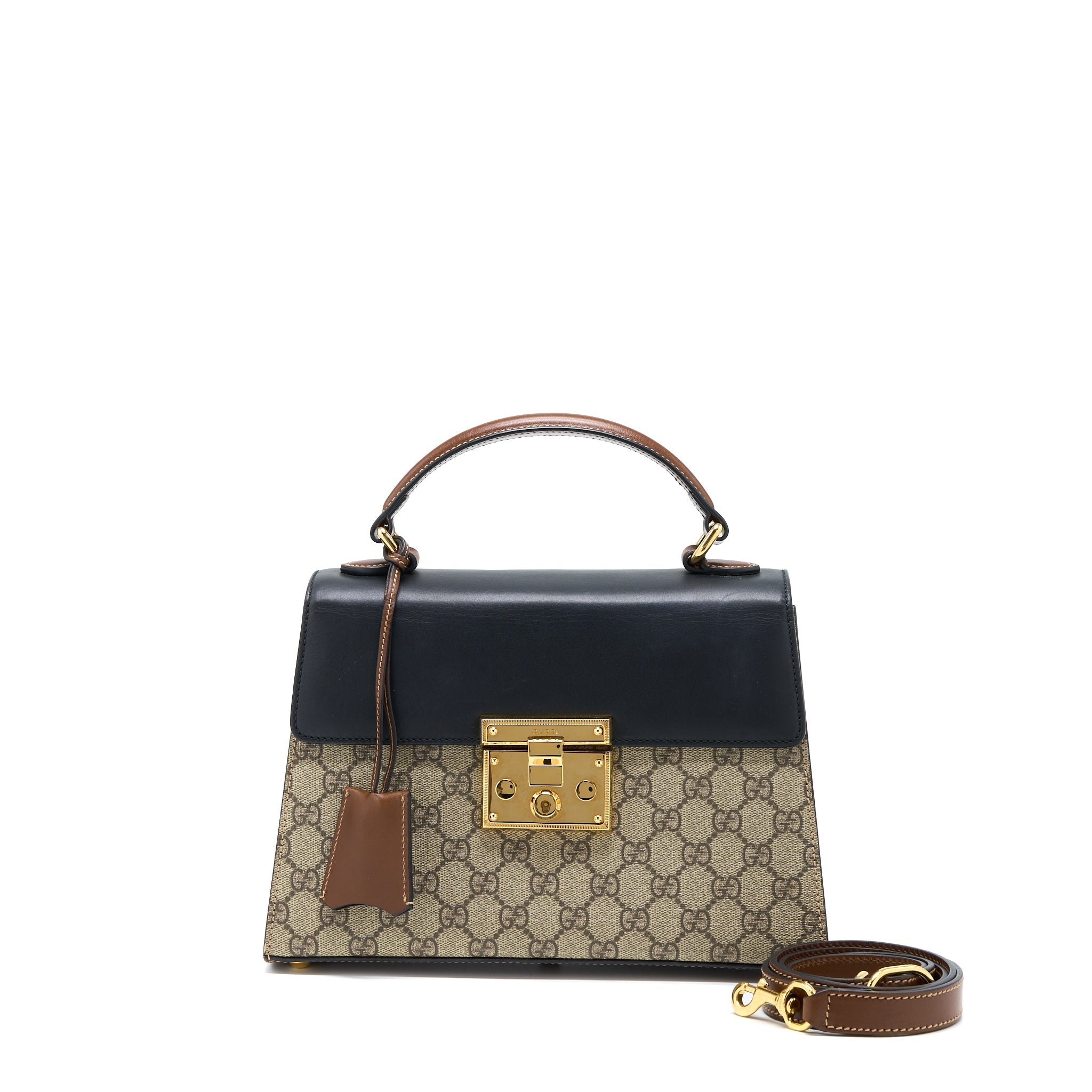 GUCCI PADLOCK GG SUPREME TOP HANDLE BAG GHW