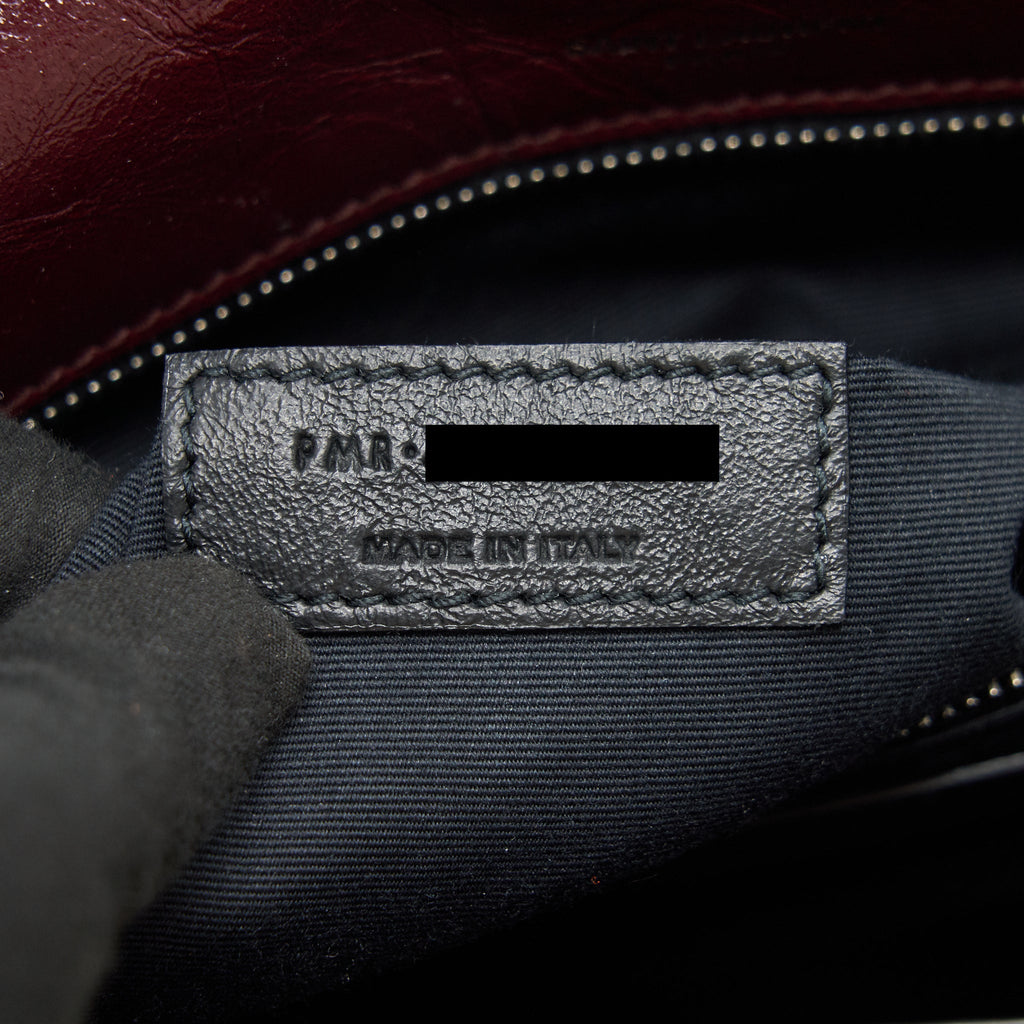 SAINT LAURENT MEDIUM NIKI SHINNY LEATHER BURGUNDY