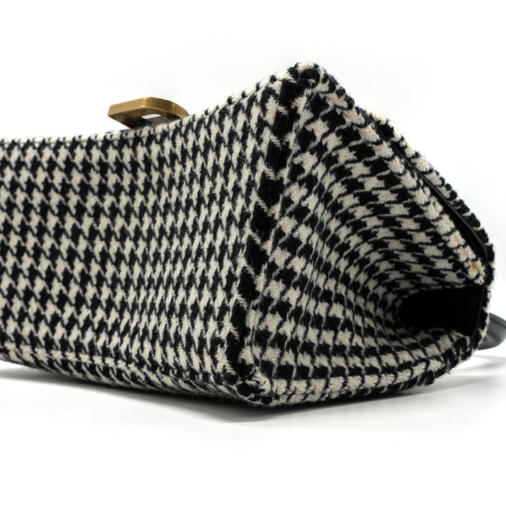 BALENCIAGA HOURGLASS S WOOL HOUNDSTOOTH BLACK/WHITE GHW