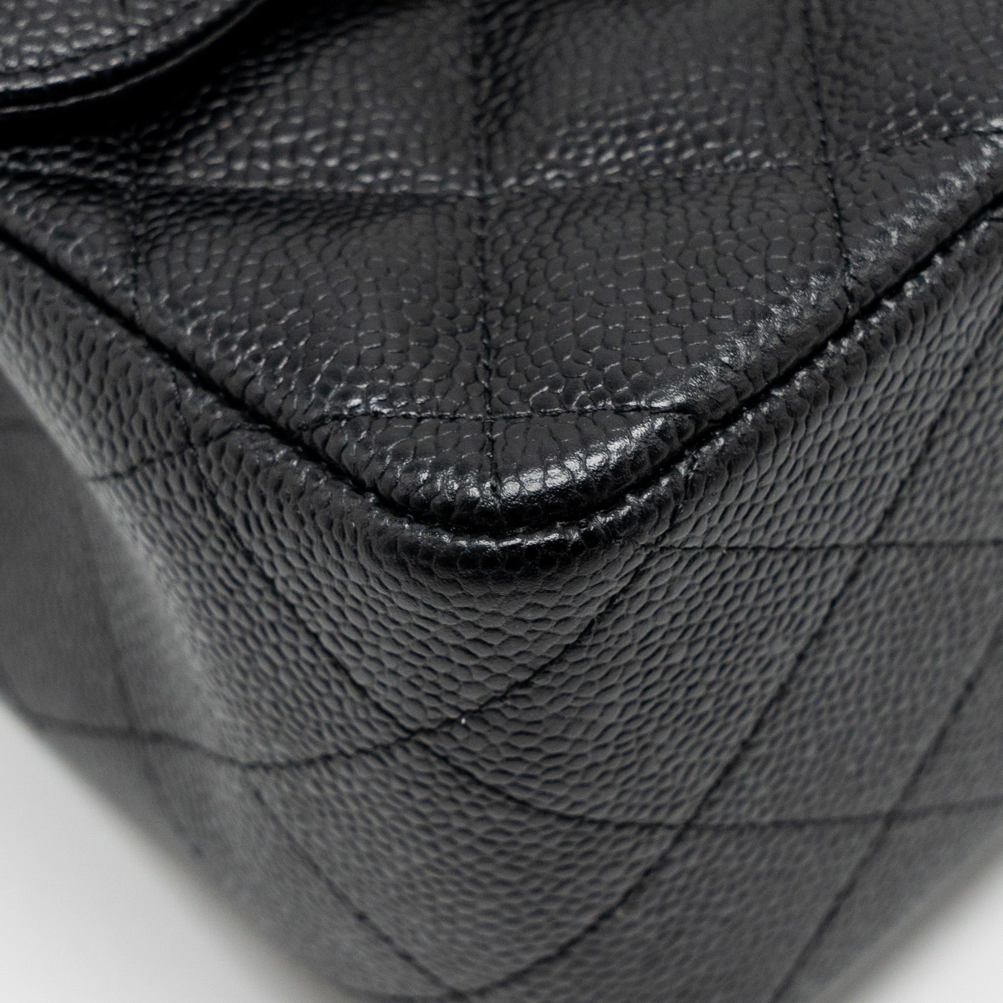 CHANEL JUMBO CLASSIC DOUBLE FLAP BAG CAVIAR BLACK GHW