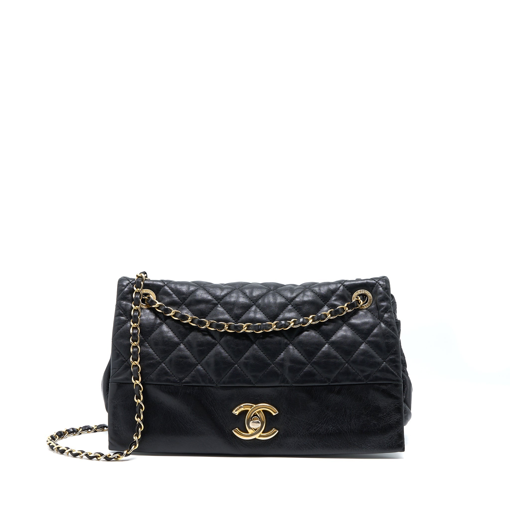 CHANEL QUILTED SEASONAL FLAP BAG BLACK GHW