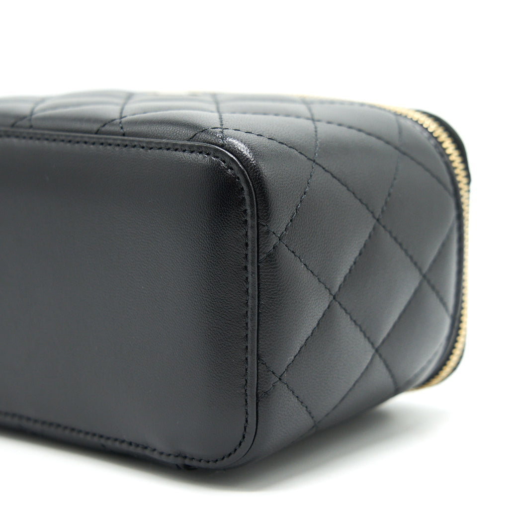 CHANEL SMALL LONG VANITY LAMBSKIN BLACK