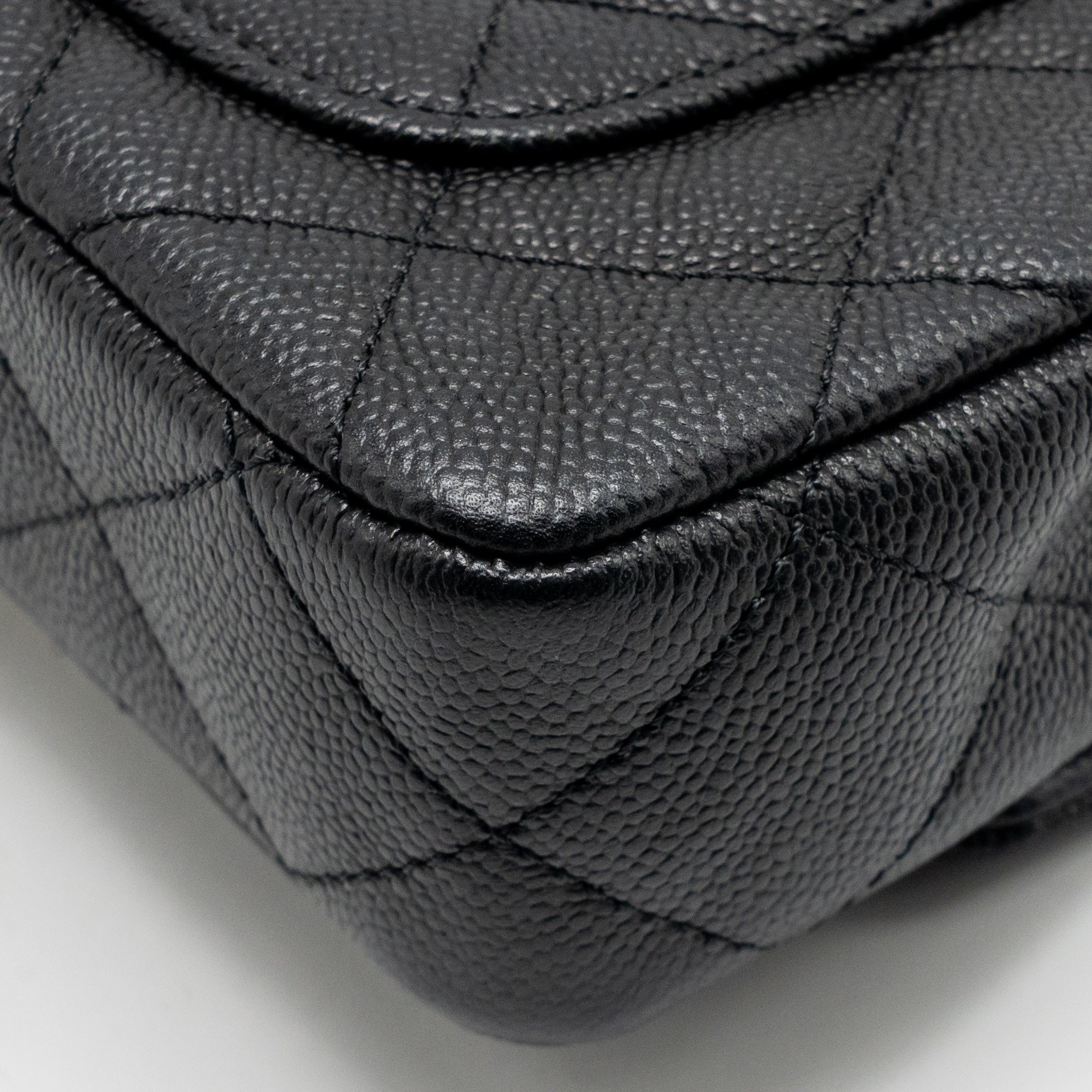 CHANEL COCO LOVE MINI FLAP BAG ADJUSTABLE CHAIN CAVIAR BLACK GHW (MICROCHIP)