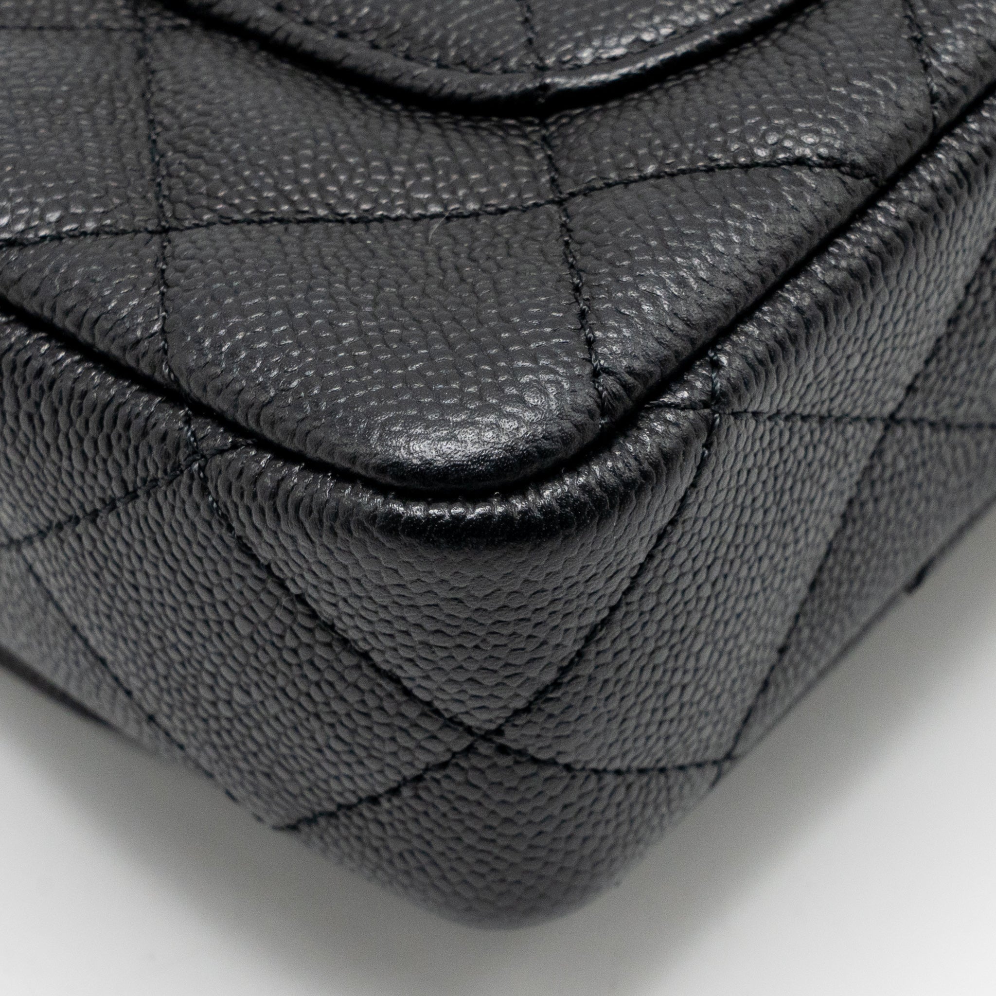 CHANEL COCO LOVE MINI FLAP BAG ADJUSTABLE CHAIN CAVIAR BLACK GHW (MICROCHIP)