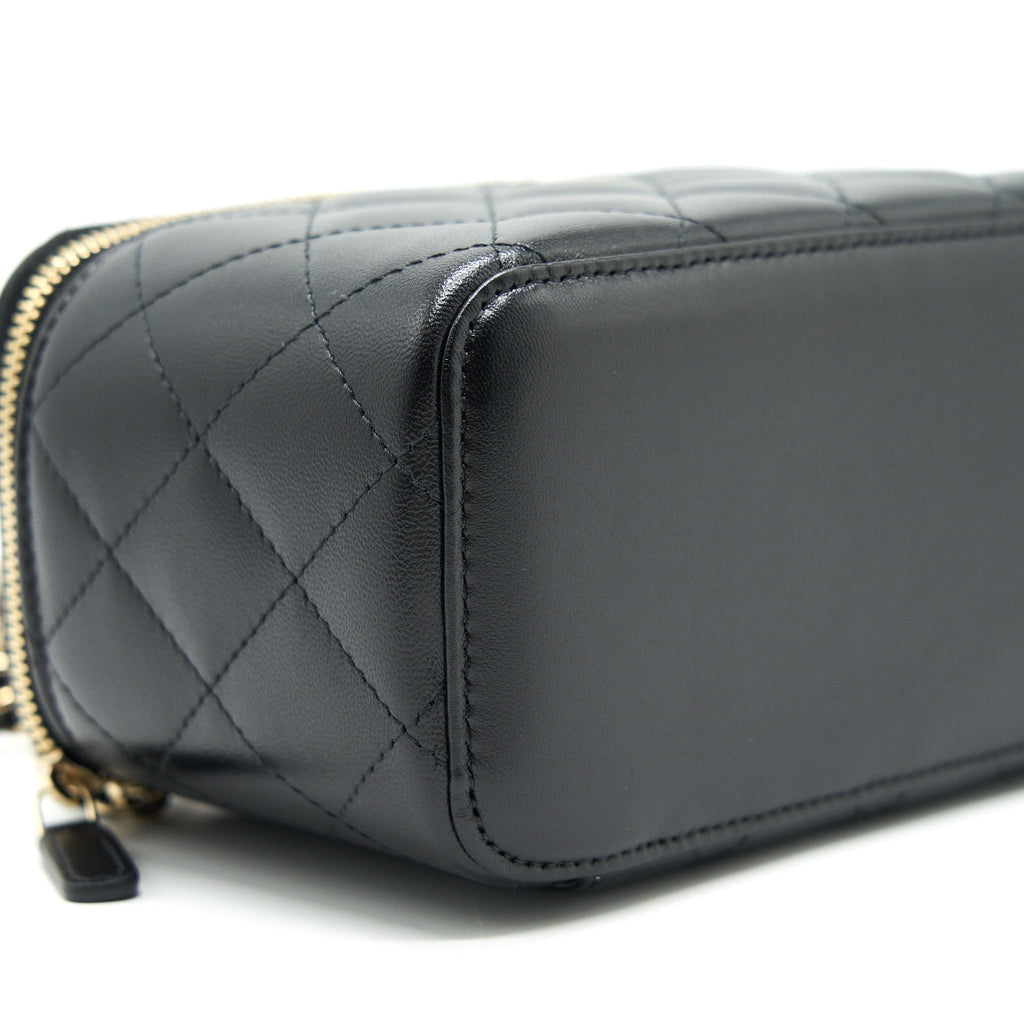 CHANEL SMALL LONG VANITY LAMBSKIN BLACK