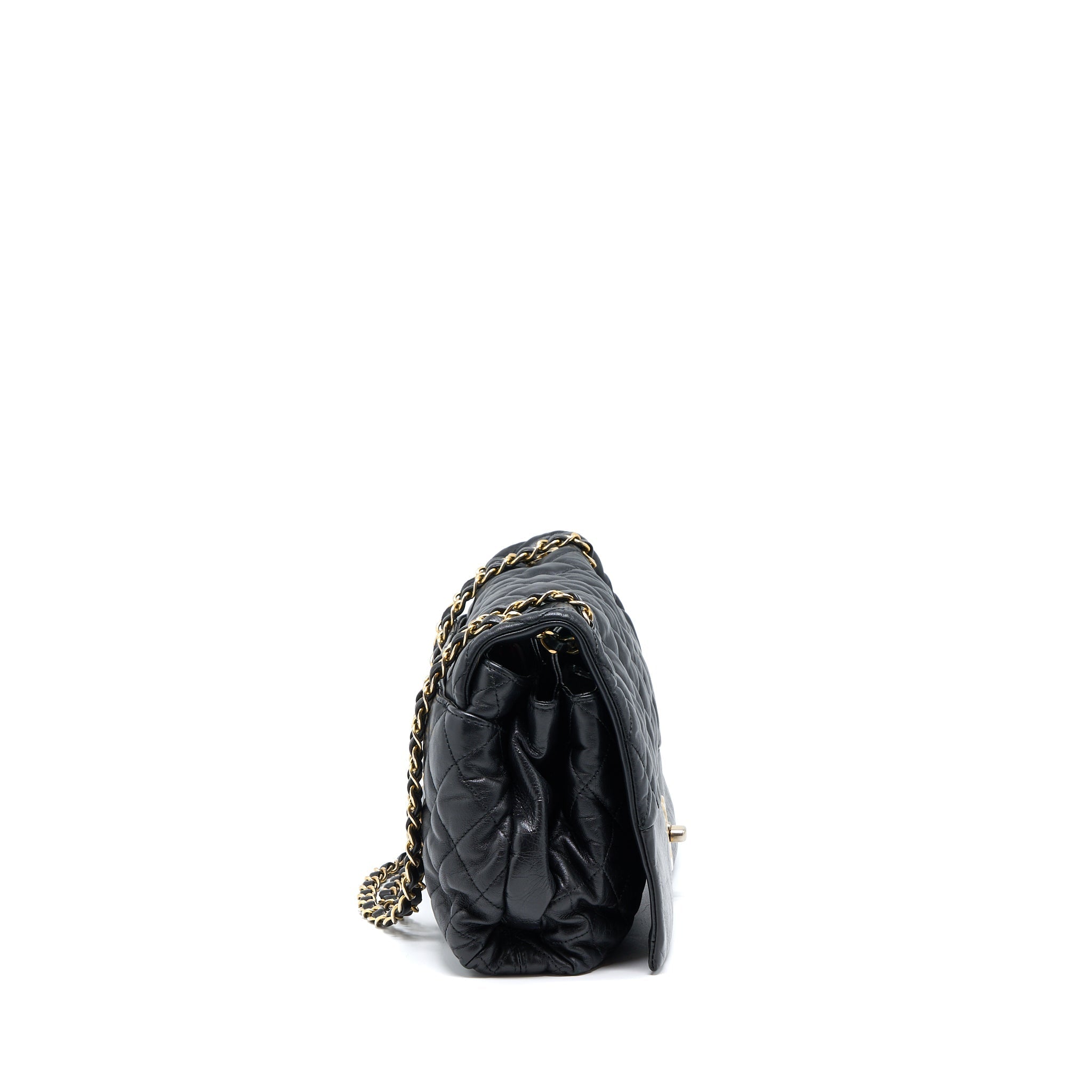 CHANEL QUILTED SEASONAL FLAP BAG BLACK GHW
