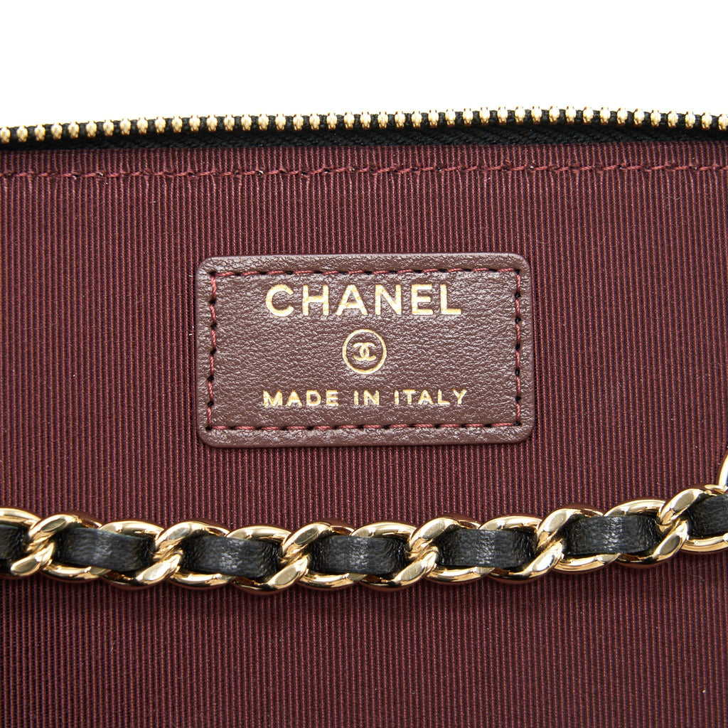 CHANEL SMALL LONG VANITY LAMBSKIN BLACK