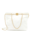 CHANEL TOTE BAG QUILTED CALFSKIN WHITE BRUSHED GHW