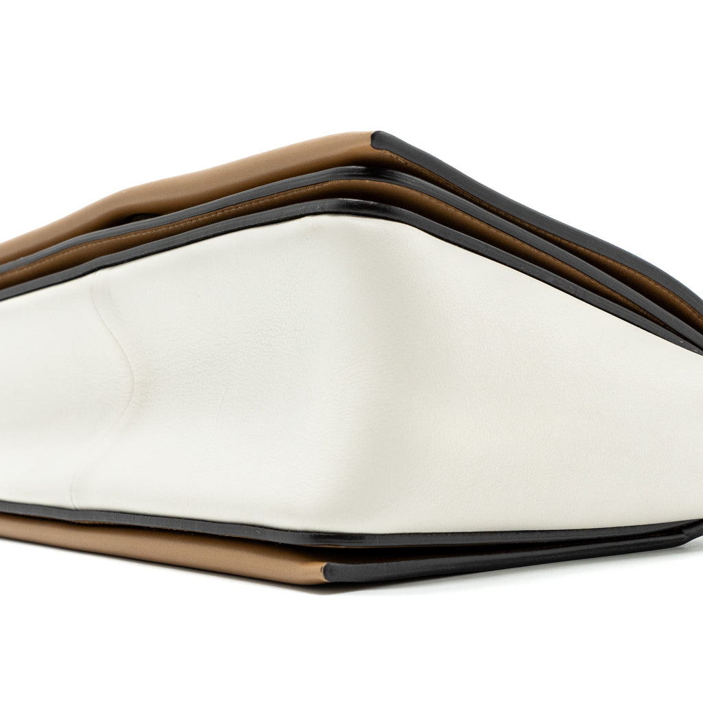 CELINE FRAME BAG CALFSKIN WHITE/BROWN GHW