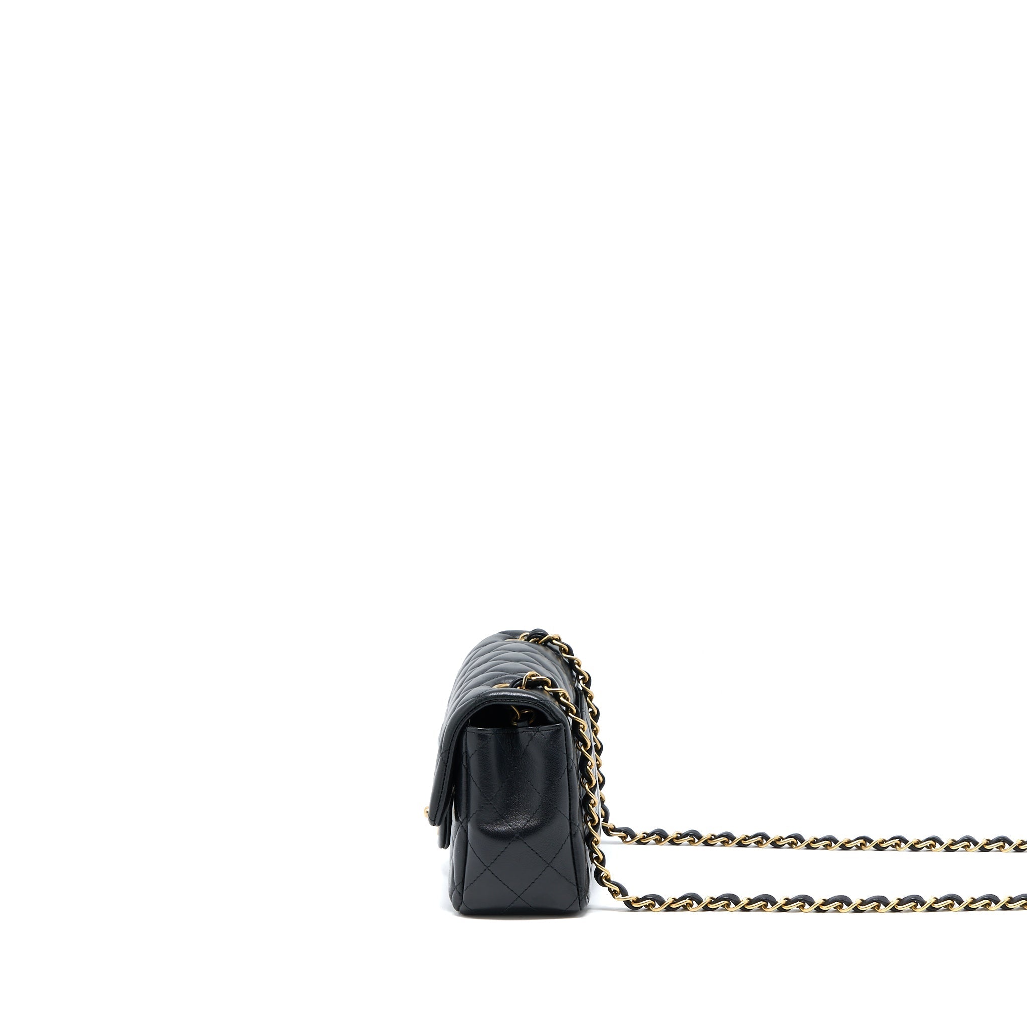CHANEL MINI RECTANGULAR FLAP BAG LAMBSKIN BLACK GHW