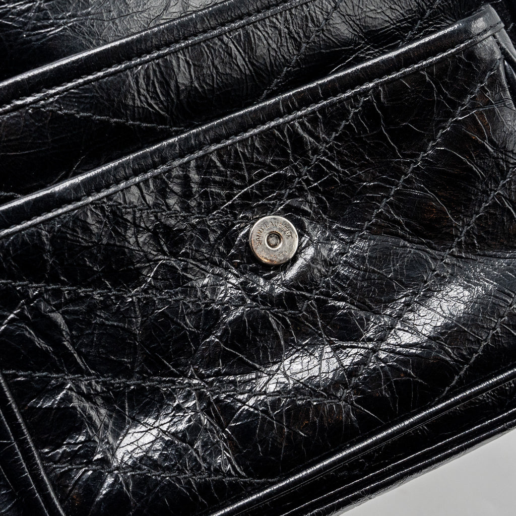 SAINT LAURENT BABY NIKI LEATHER BLACK SHW