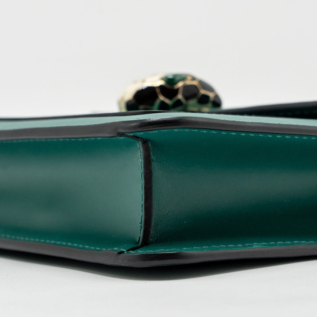 BVLGARI SERPENTI FOREVER CROSSBODY BAG CALFSKIN GREEN GHW