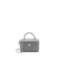 CHANEL TOP HANDLE LONG VANITY WITH CHAIN LAMBSKIN GREY LGHW (MICROCHIP)