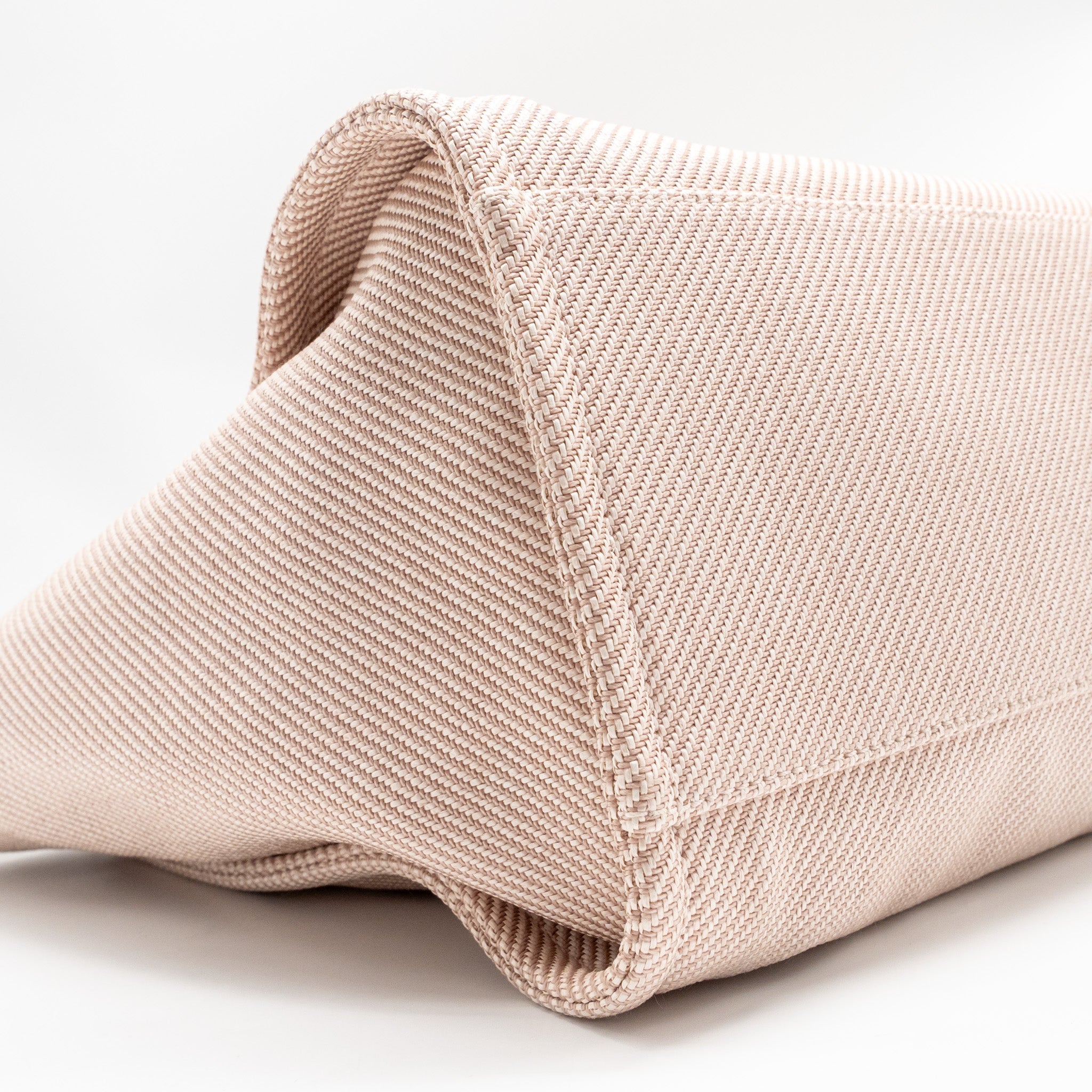 CHANEL LARGE DEAUVILLE TOTE SHOPPING BAG CANVAS/CALFSKIN LIGHT PINK LGHW
