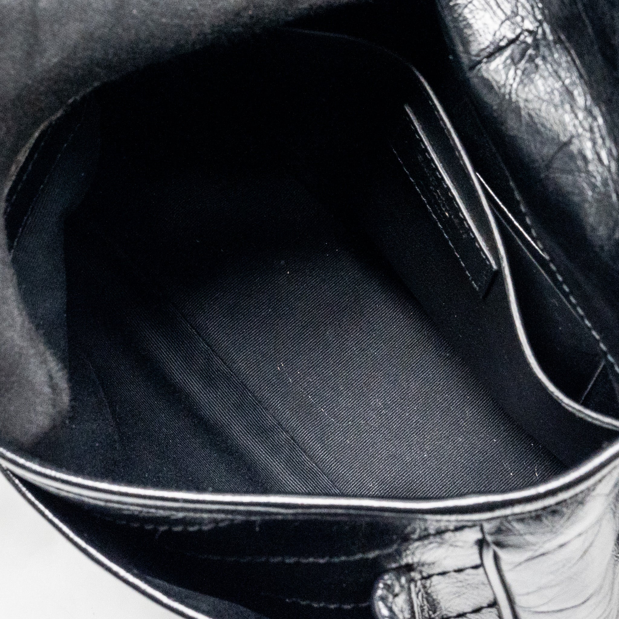 SAINT LAURENT BABY NIKI LEATHER BLACK SHW