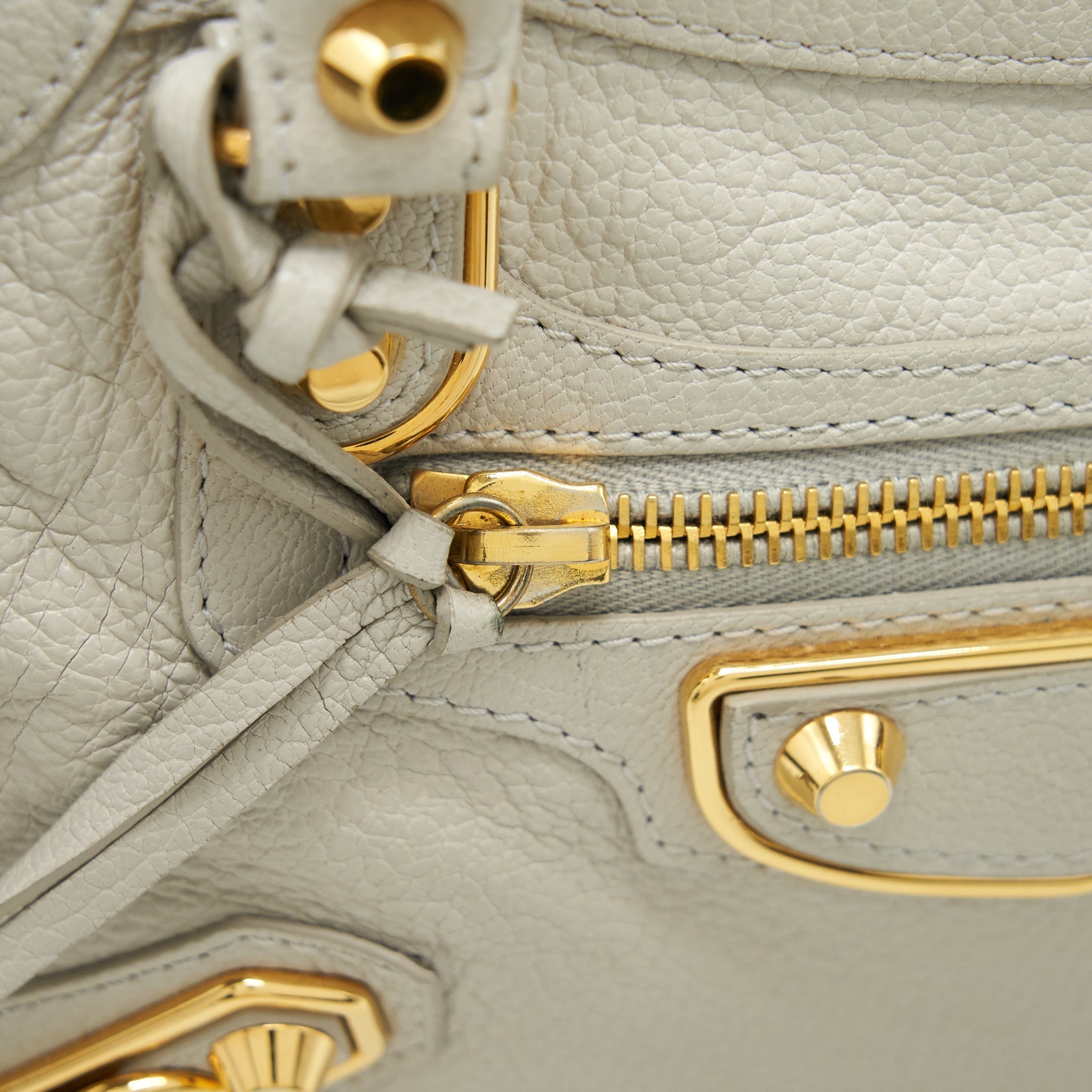 BALENCIAGA EDGED MINI CITY BAG LIGHT GREY GHW