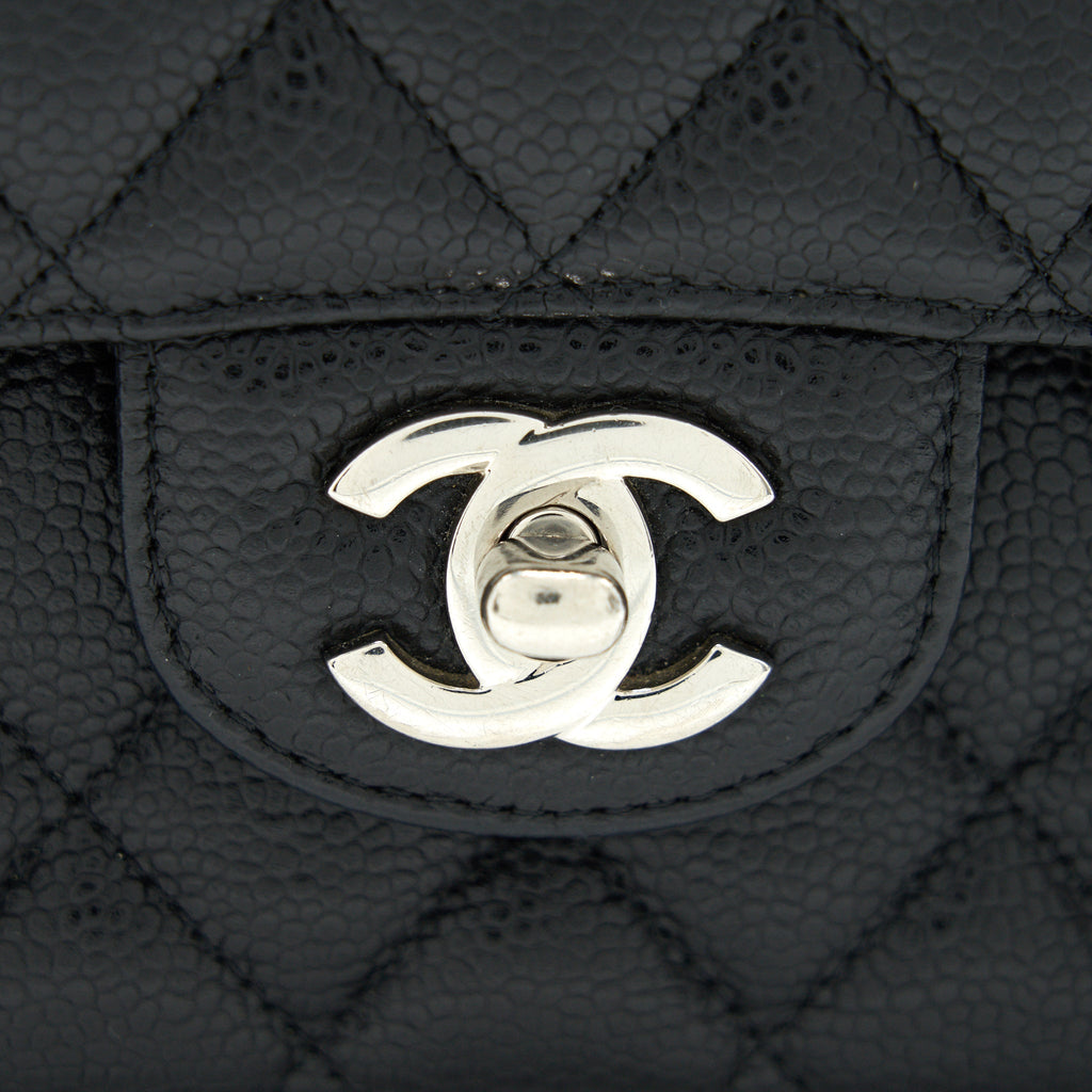 CHANEL MEDIUM CLASSIC DOUBLE FLAP CAVIER SHW