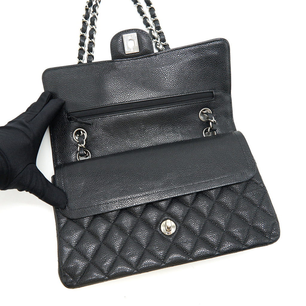 CHANEL MEDIUM CLASSIC DOUBLE FLAP CAVIER SHW