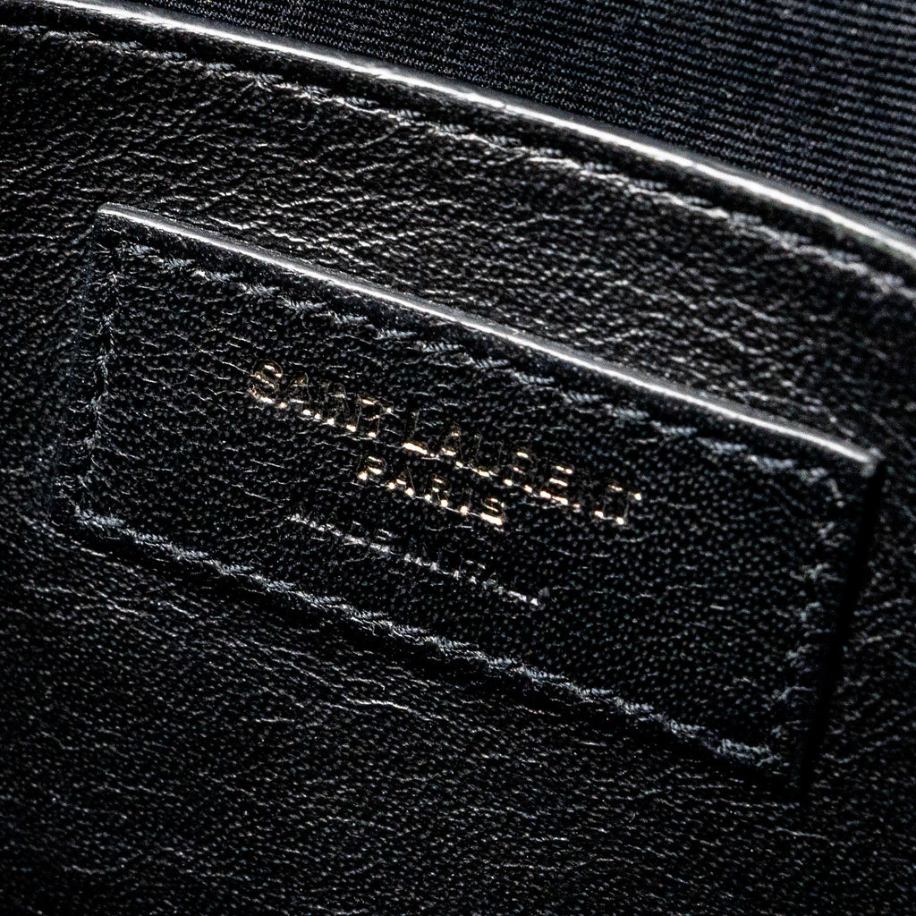 SAINT LAURENT BABY NIKI LEATHER BLACK SHW