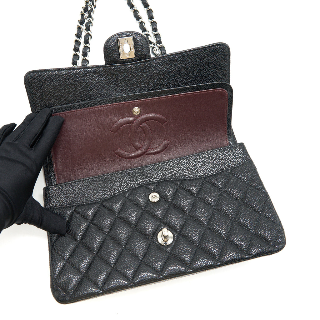 CHANEL MEDIUM CLASSIC DOUBLE FLAP CAVIER SHW