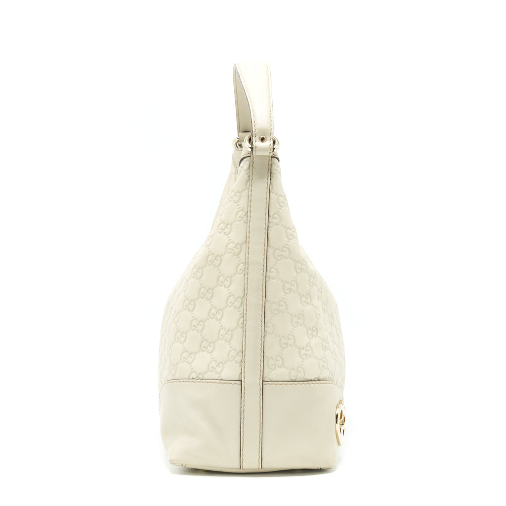 GUCCI VINTAGE SHOULDER BAG WHITE/EXTRA WALLET