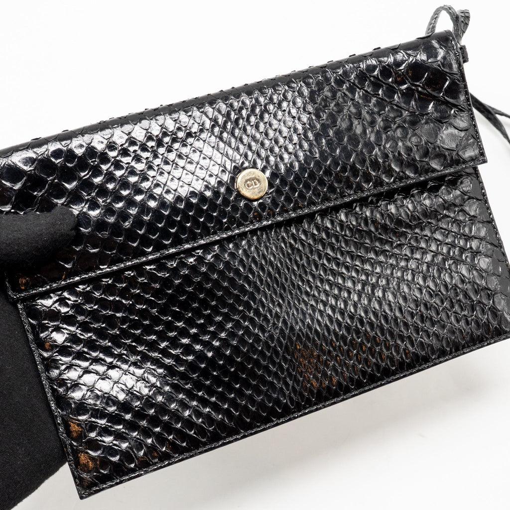 DIOR DIORIFIC TOTE BAG PYTHON LEATHER BLACK SHW