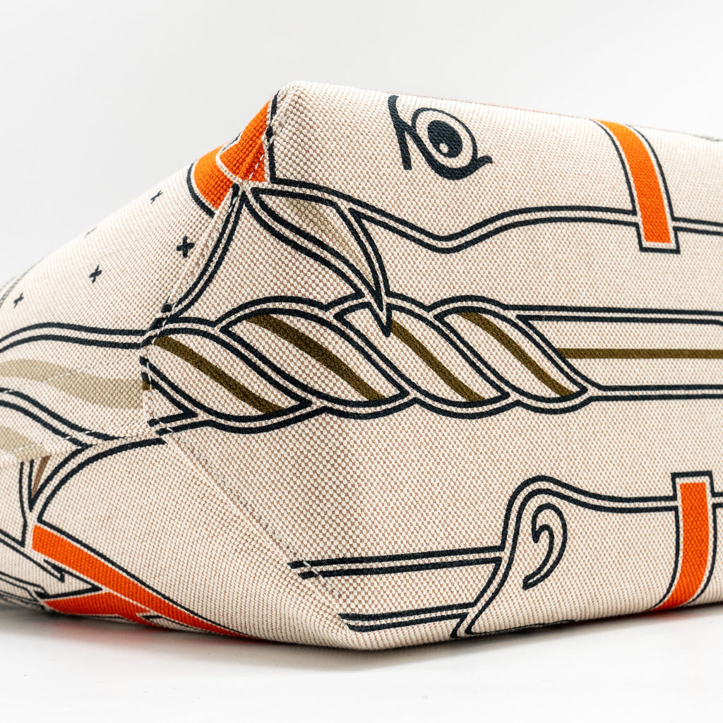 HERMES STEEPLE 25 CANVAS/ SWIFT BEIGE / GOLD SHW