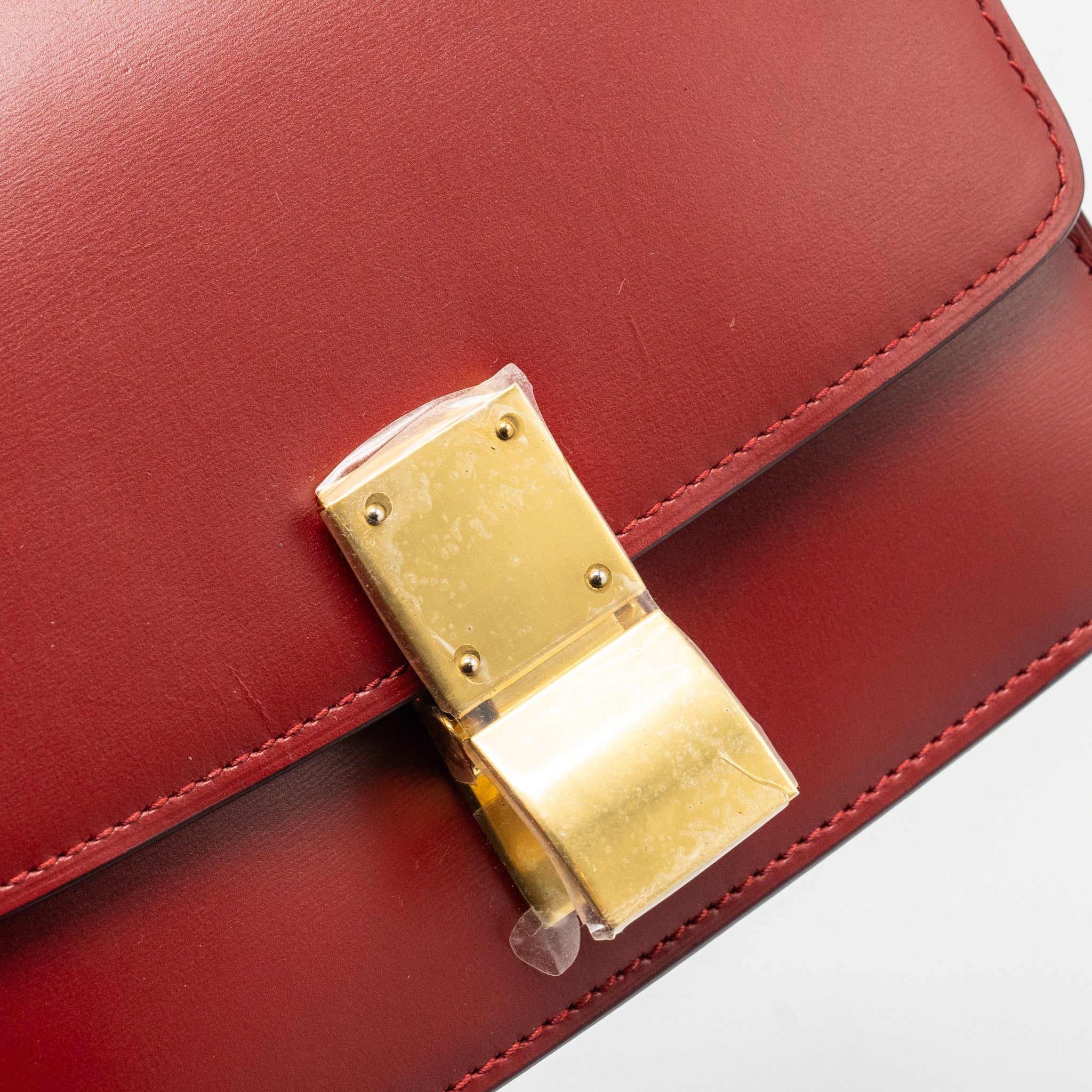 CELINE MINI CLASSIC BOX BAG CALFSKIN RED GHW