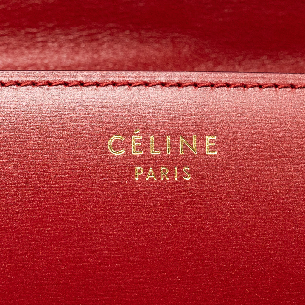 CELINE MINI CLASSIC BOX BAG CALFSKIN RED GHW