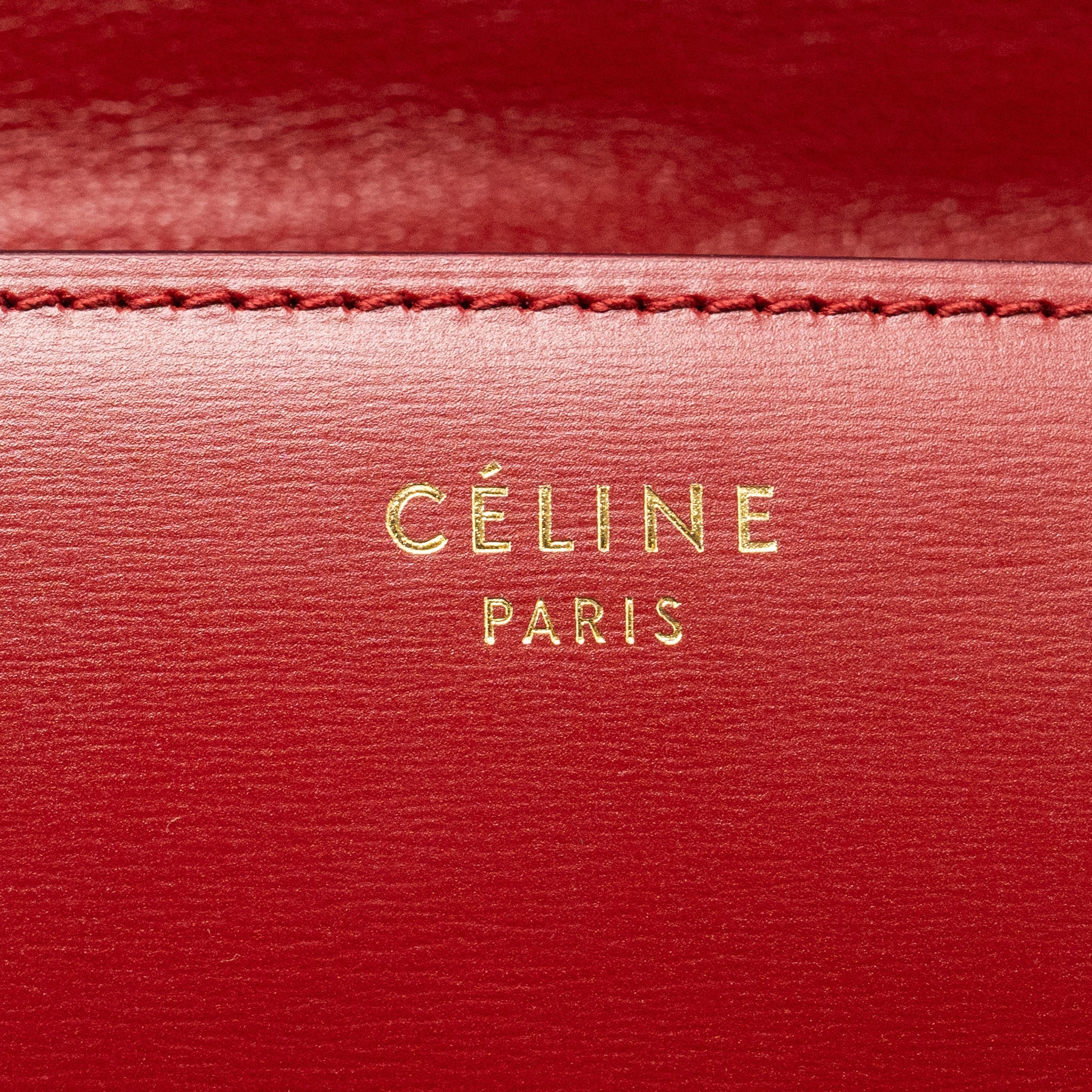 CELINE MINI CLASSIC BOX BAG CALFSKIN RED GHW