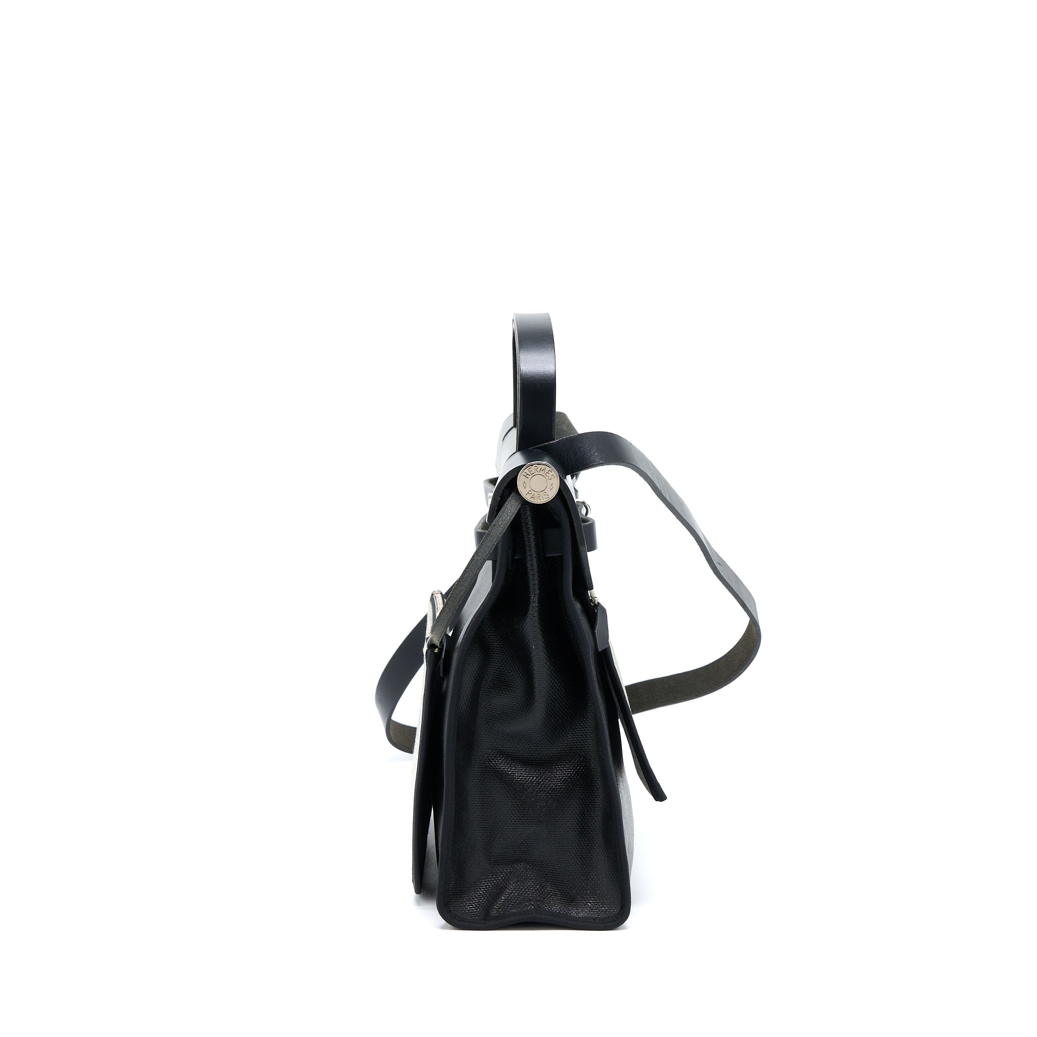 HERMES HERBAG ZIP 31 CANVAS/LEATHER BLACK SHW