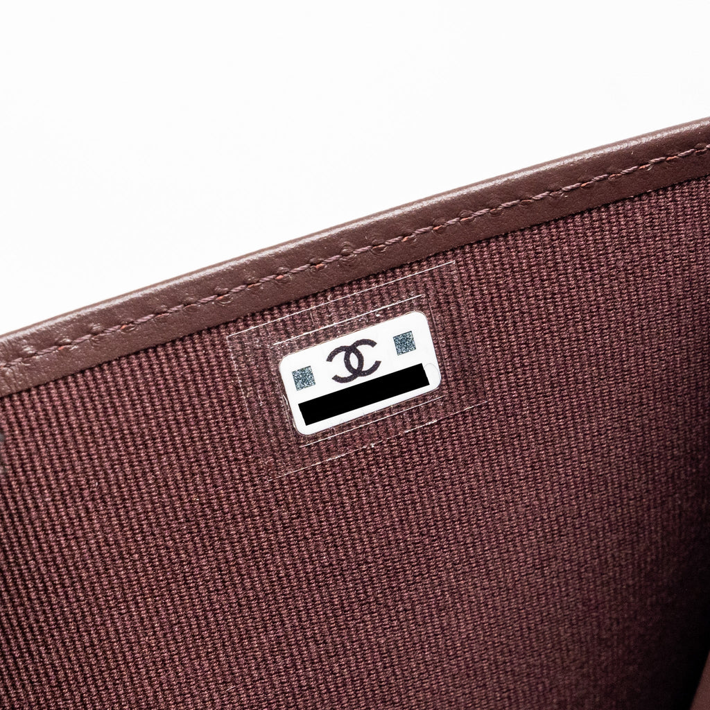 CHANEL SMALL CLASSIC FLAP WALLET CAVIAR BLACK SHW (MICROCHIP)
