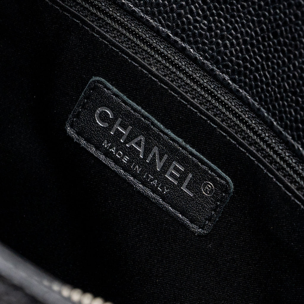 CHANEL GRAND SHOPPING TOTE BAG CAVIAR BLACK SHW
