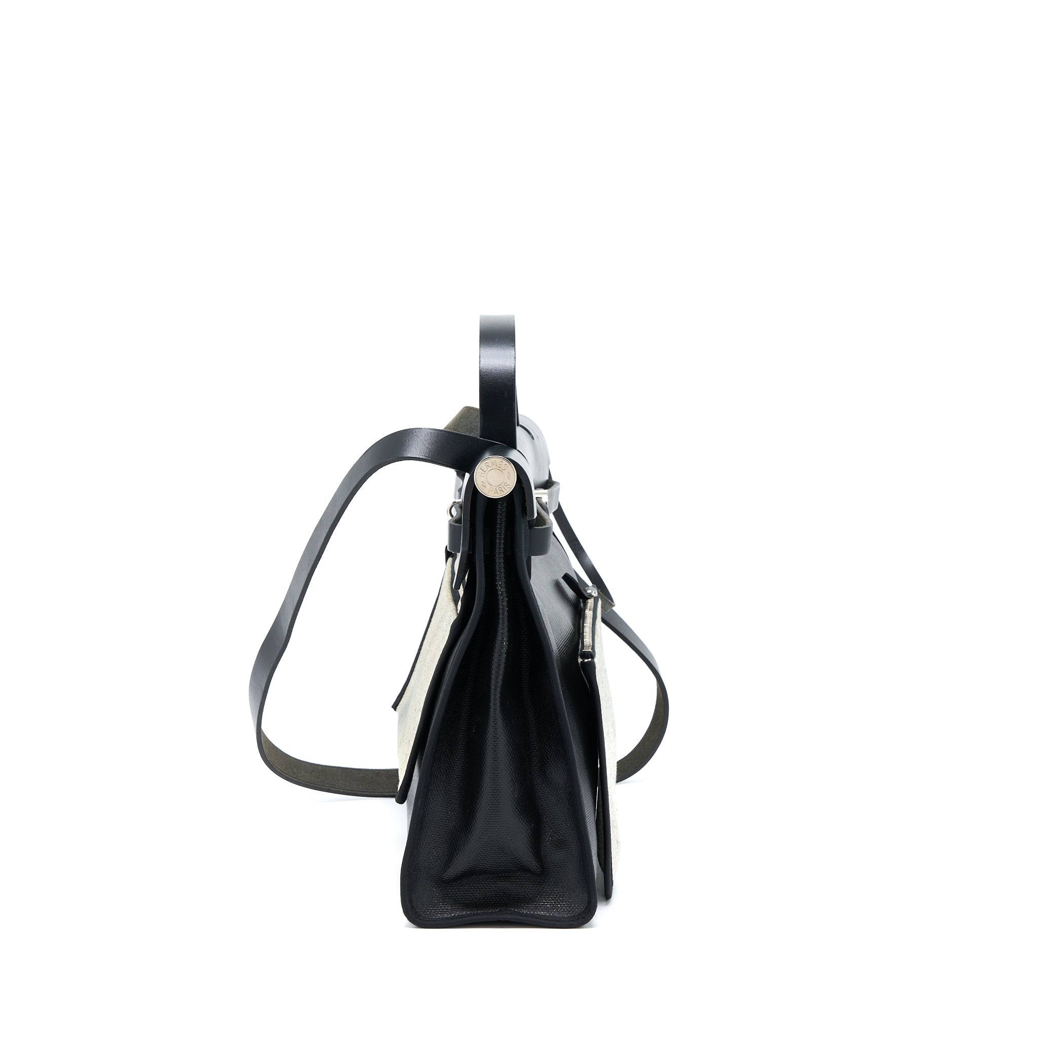 HERMES HERBAG ZIP 31 CANVAS/LEATHER BLACK SHW