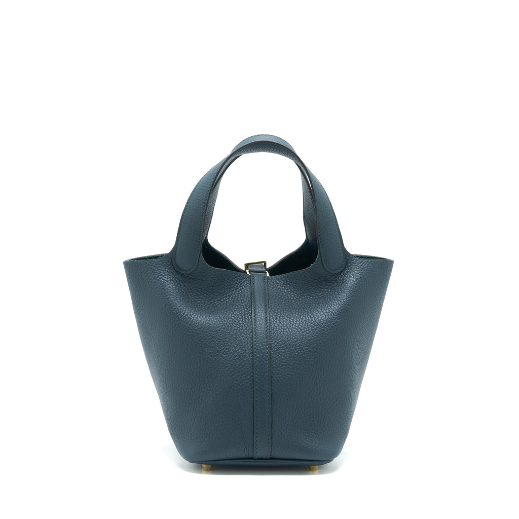 HERMES PICOTIN 18 LOCK BAG VERT CYPRESS GHW